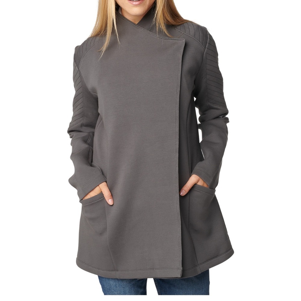 5.11 Tactical Jacket Audrey Coverup Grey Medium Long-Sleeve Wrap Coat